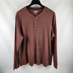 40 Grit Shirt Mens XL Brown Duluth Trading Co. Thermal L/S Henley Standard Fit